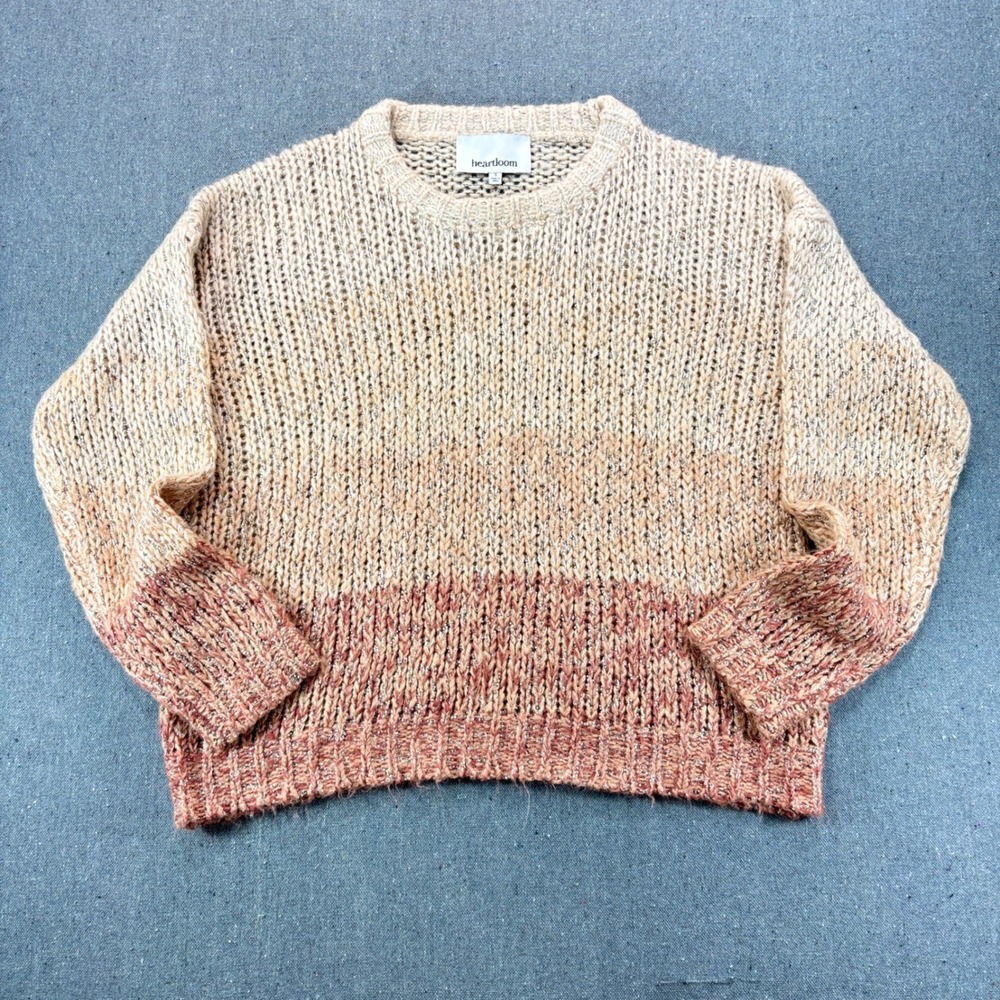 Heartloom Womens Ombre Open Knit Sweater Orange Pink Size S